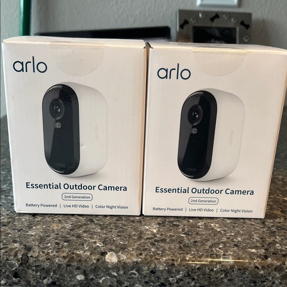 Arlo Other - Two Arlo Essential Outdoor Cameras (2nd Gen) - White/Black